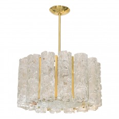 Brass drum form pendant fixture 